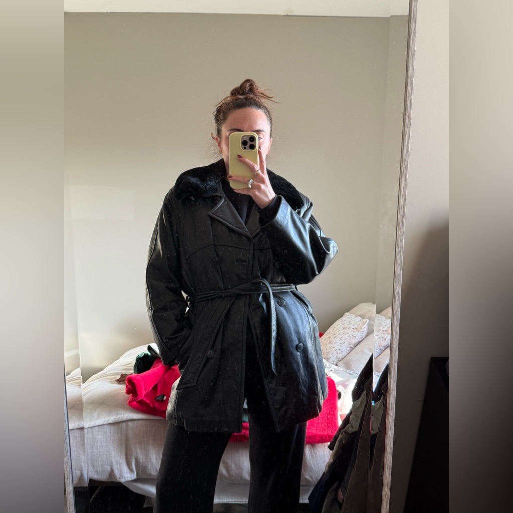Women's Black Belted Danier Leather Jacket